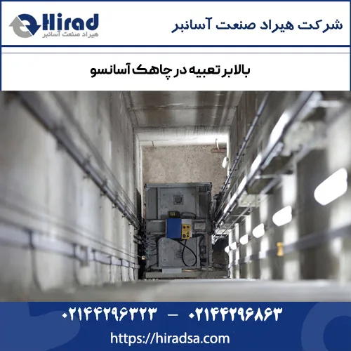 بالابر تعبیه در چاه آسانسور مخصوص ساختمان های در حال ساخت