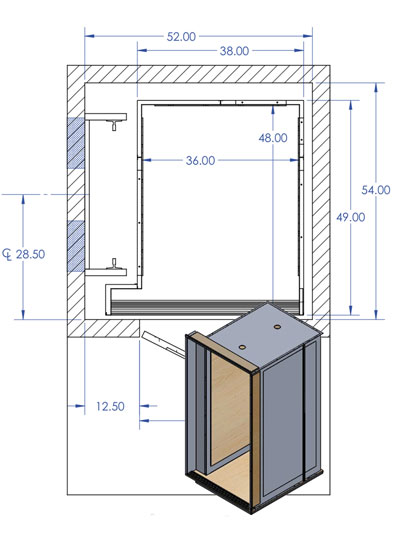 ابعاد کابین